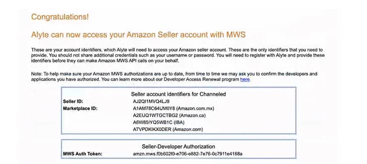 Amazon MWS Connection